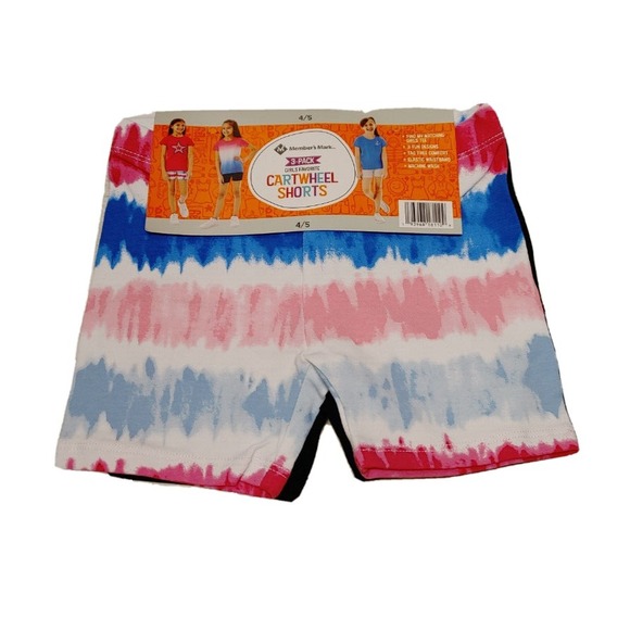 Member's Mark Other - NWT Member's Mark 3 Pack Cartwheel Shorts Tie Dye, Black, Grey 6/6X